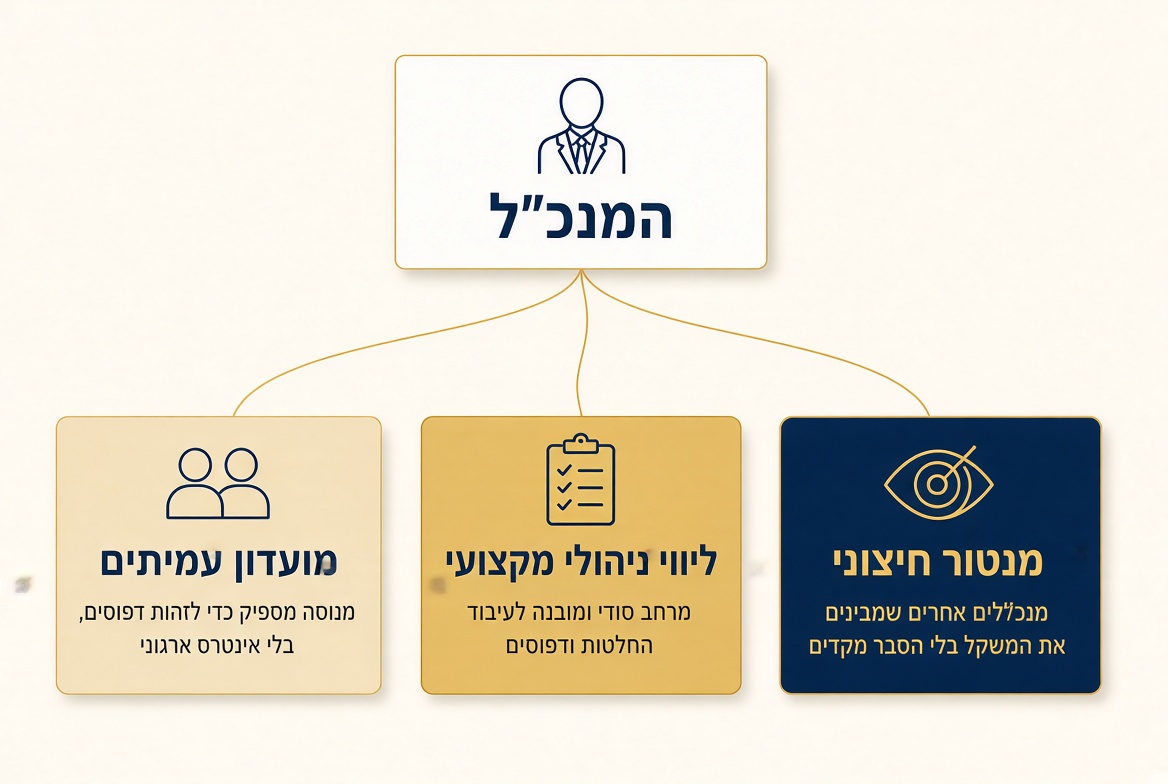תרשים 2: שלושת העוגנים שמחזירים שיחה כנה למנכ"ל